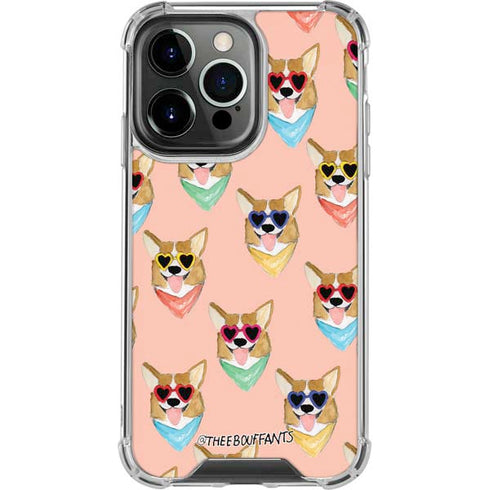 Bouffants and Broken Hearts Corgi Love iPhone 14 Pro Clear Case